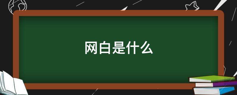 网白是什么