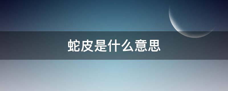 蛇皮是什么意思