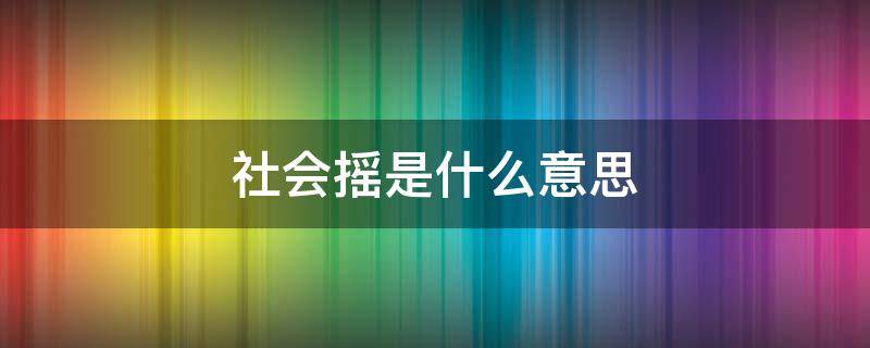 社会摇是什么意思