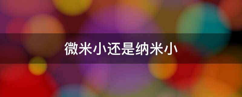 微米小还是纳米小