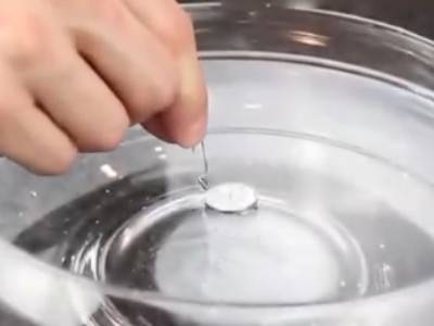 将一角硬币浮在水面上的方法