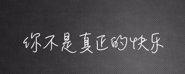 你不是真的快乐歌词 你不是真正的快乐歌曲介绍