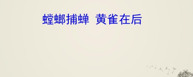 螳螂捕蝉黄雀在后告诉我们什么道理 螳螂捕蝉黄雀在后告诉我们一个什么道理