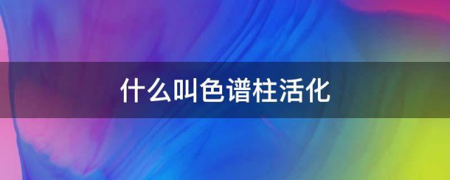 什么叫色谱柱活化 色谱柱活化的解释