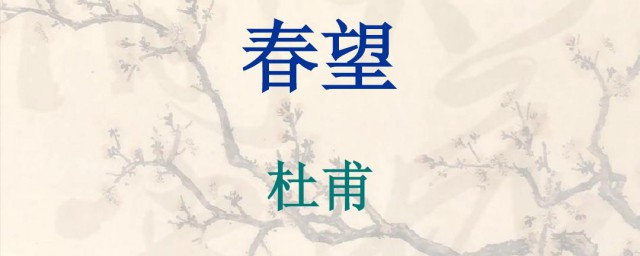 唐诗春望的意思和赏析 唐诗春望原文及翻译介绍