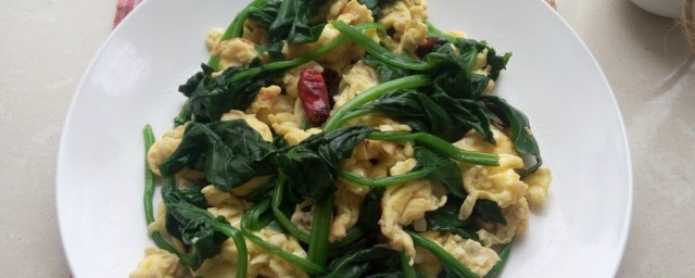 鸡蛋炒菠菜的做法 美味鸡蛋炒菠菜的做法