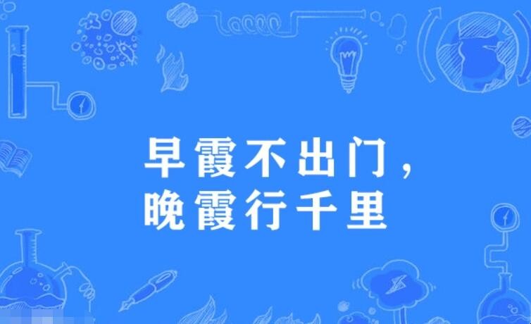 朝霞不出门晚霞行千里是什么意思