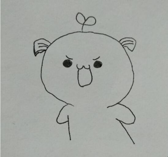 长草颜团子简笔画怎么画