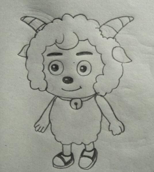 喜羊羊简笔画怎么画
