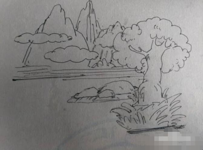 春天的景色简笔画怎么画