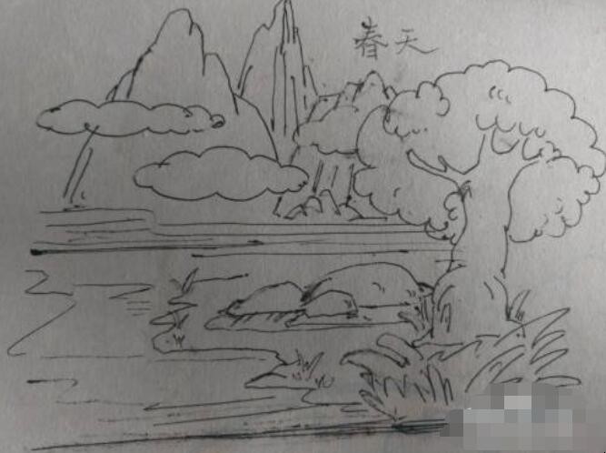 春天的景色简笔画怎么画