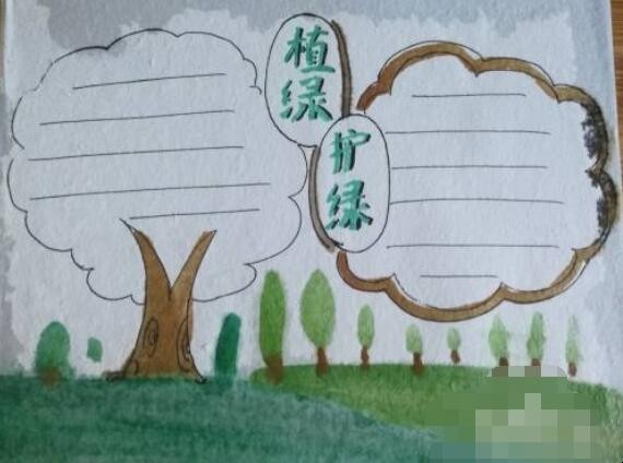 植绿护绿手抄报怎么画