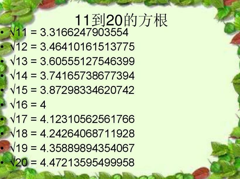 平方根口诀是什么