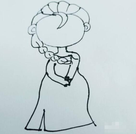 艾莎公主简笔画怎么画