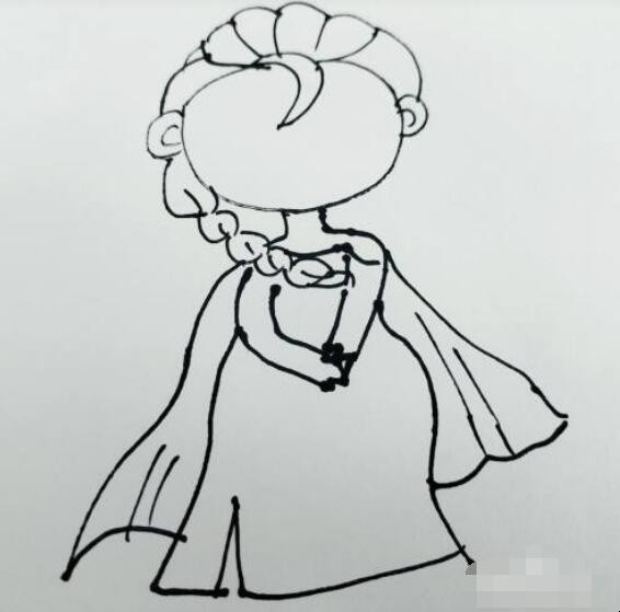 艾莎公主简笔画怎么画