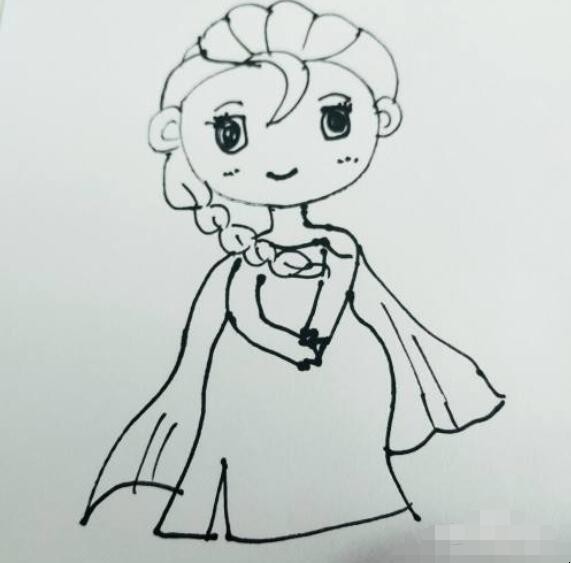 艾莎公主简笔画怎么画