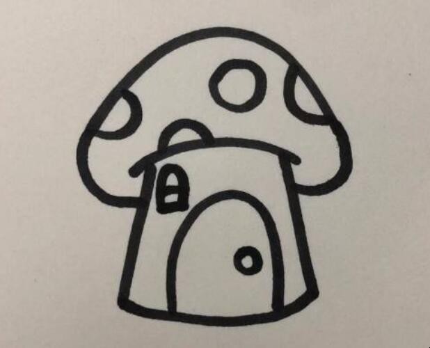 怎么画蘑菇屋的简笔画
