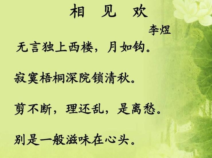 《相见欢·无言独上西楼》表达了什么情感