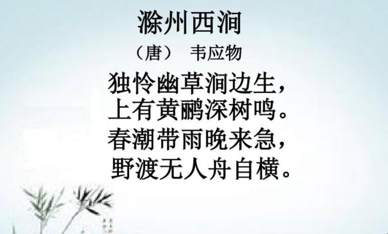 《滁州西涧》的翻译是什么