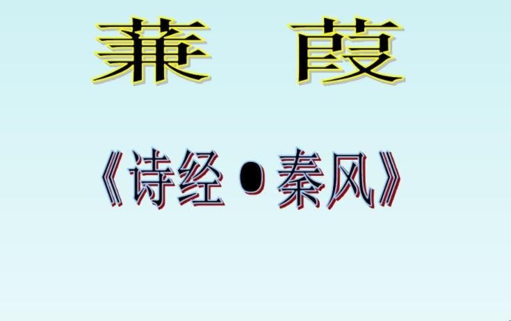 《秦风·蒹葭》表达了什么情感