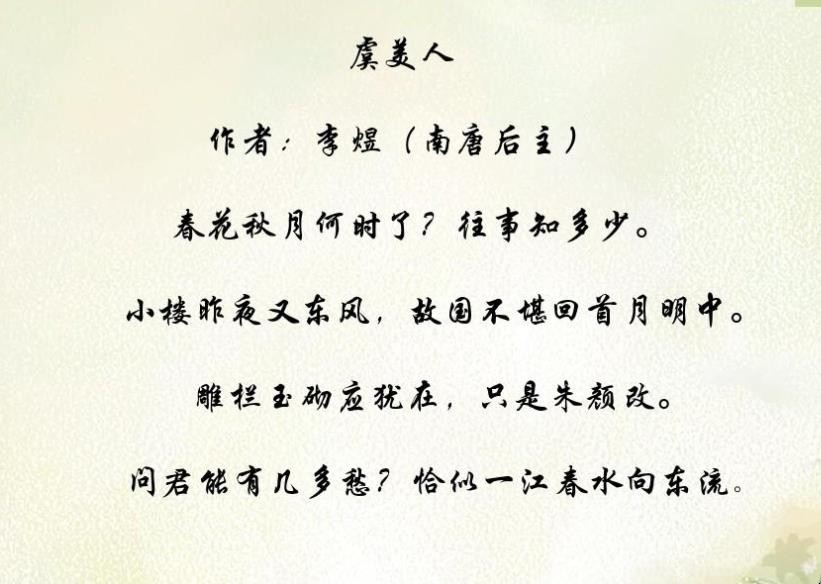 《虞美人》赏析是什么