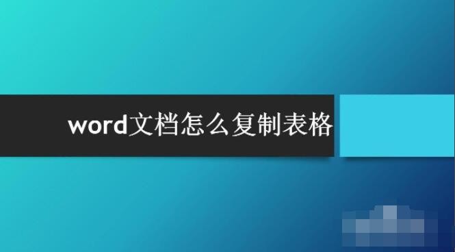 word文档如何复制表格