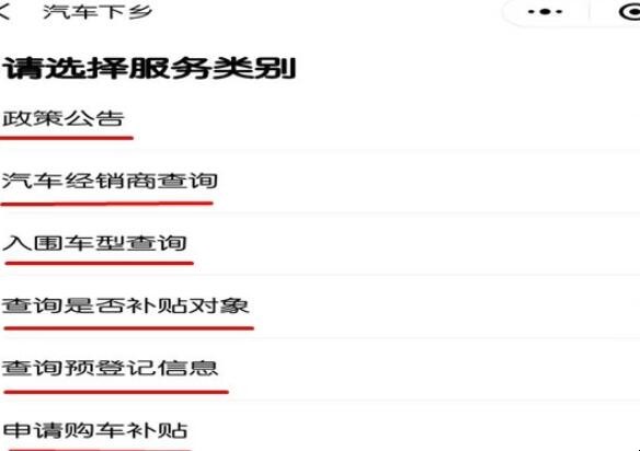 汽车下乡补贴怎么查询