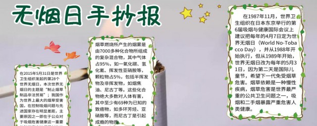 世界无烟日手抄报资料 世界无烟日手抄报资料分享