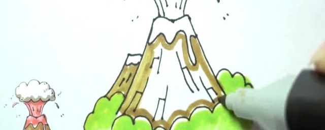 火山怎样画 火山简笔画教程
