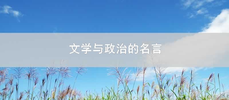 文学与政治的名言