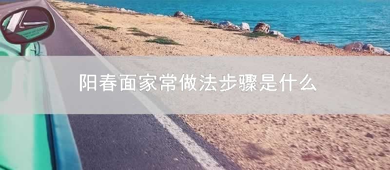 阳春面家常做法次序是什么