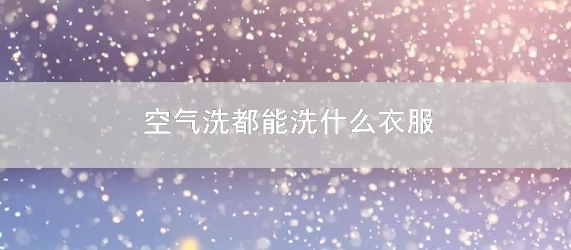 空气洗都能洗什么衣服