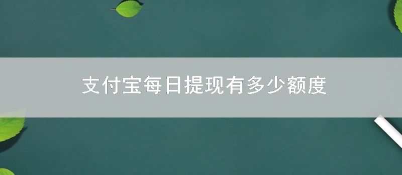 支付宝每日提现有多少额度