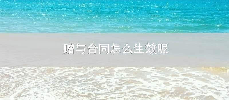 赠与合同怎样生效呢