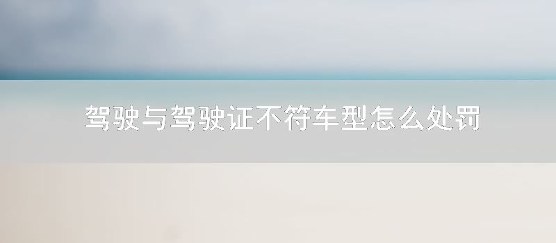 驾驶与驾驶证不符车型怎么处罚