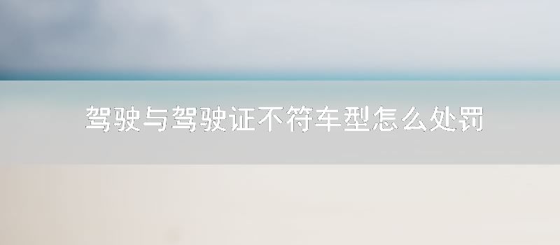 驾驶与驾驶证不符车型怎样处罚