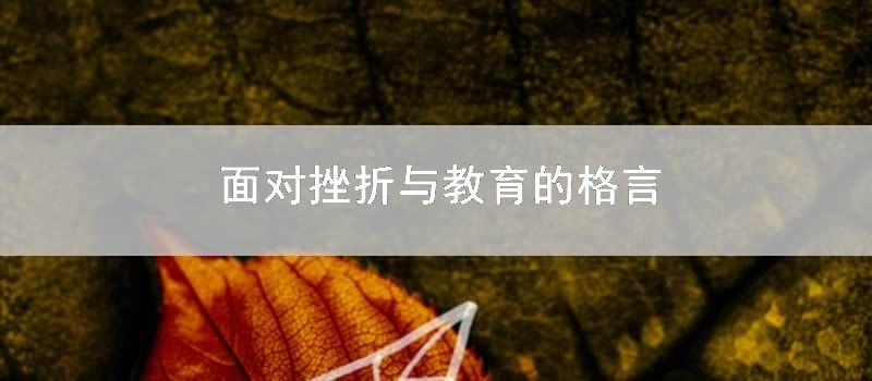 面对挫折与教育的格言