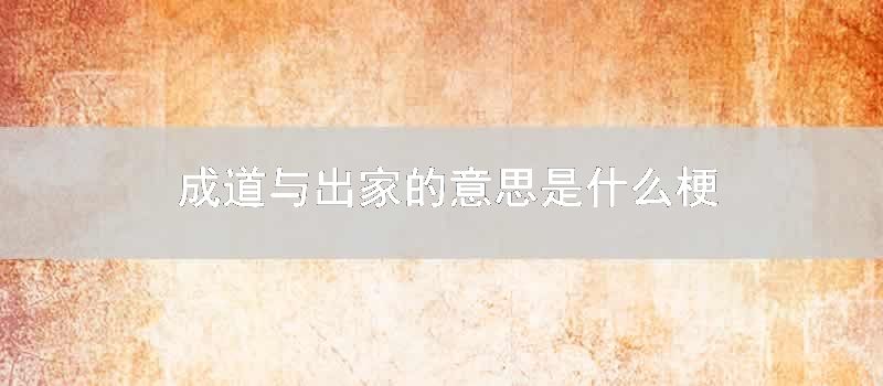 成道与出家的意思是什么梗