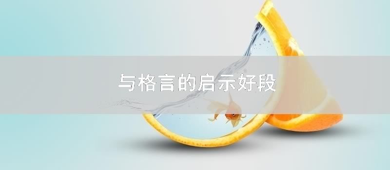 与格言的启示好段