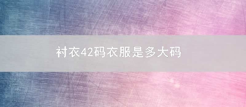 衬衣42码衣服是多大码