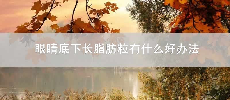 眼睛底下长脂肪粒有什么好办法