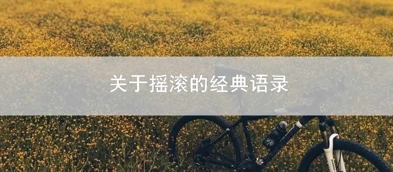 关于摇滚的经典语录