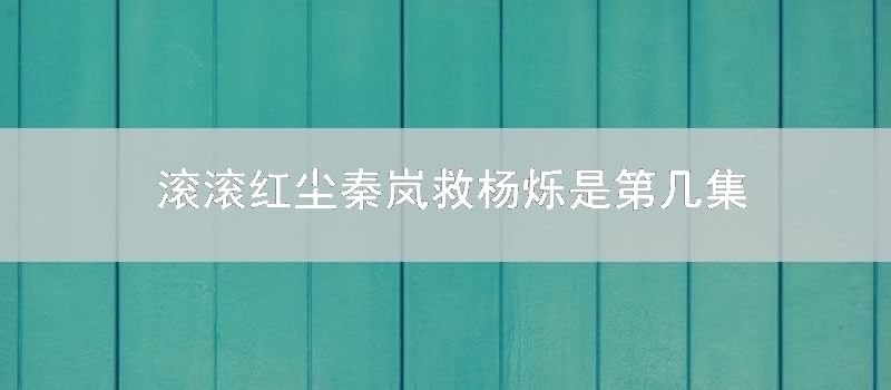 滚滚红尘秦岚救杨烁是第几集