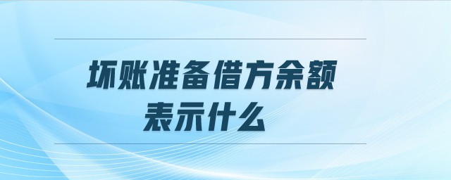 坏账准备借方余额表示什么 坏账准备介绍