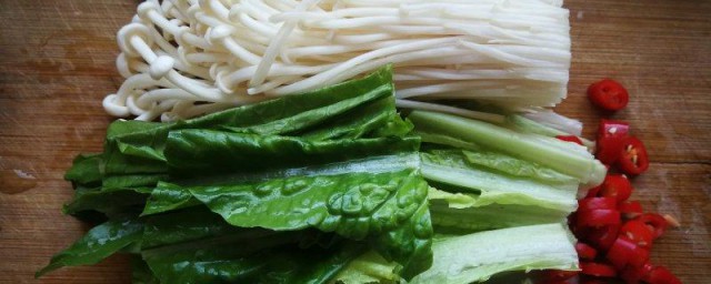 油麦菜金针菇的做法步骤 如何做油麦菜金针菇