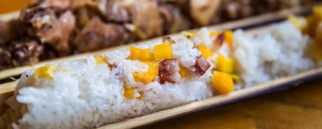 烤竹筒饭的做法 特色美食烤竹筒饭做法简介