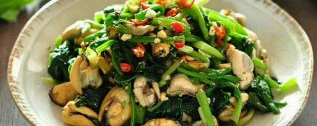 海虹炒菠菜最好吃的方式 怎么做海虹炒菠菜
