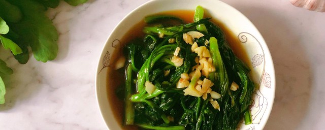 蒜蓉炒茼蒿的做法 蒜蓉炒茼蒿的做法与次序