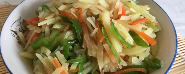 土豆丝炒白萝卜方法 家常土豆丝炒白萝卜方式