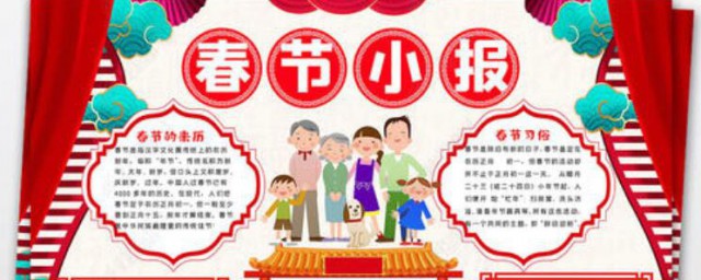 新春快乐春节手抄报内容 春节手抄报简短内容